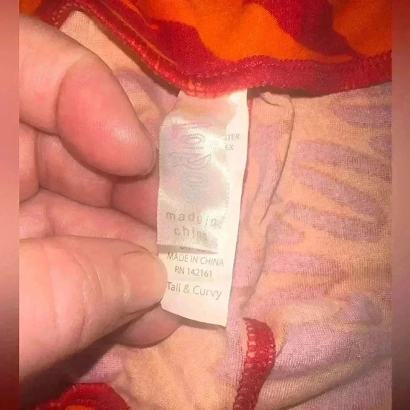 Lularoe TC orange sparrow bird leggings. OG designer Patrick fit & quality. - Picture 3 of 5